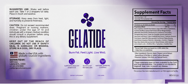 Gelatide formula effects and ingredient pathways